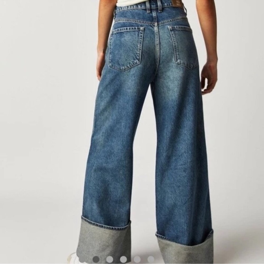 Free People Final Countdown Wide Leg Jeans in Zero Blue 27 - Picture 2 of 11